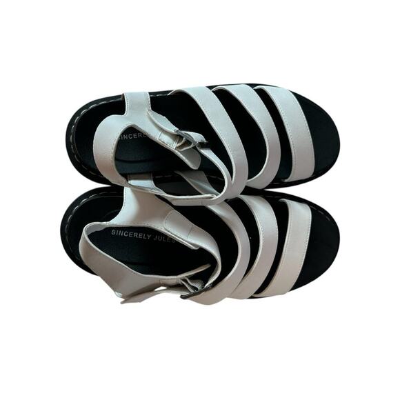 Sincerely Jules Daring Chunky Sole Women’s Sandals Size 7.5 Platform White - Picture 2 of 8